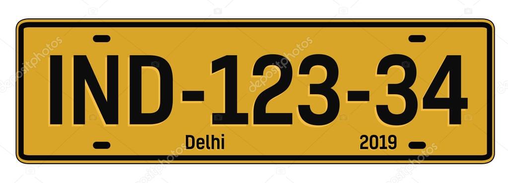 Delhi car plate