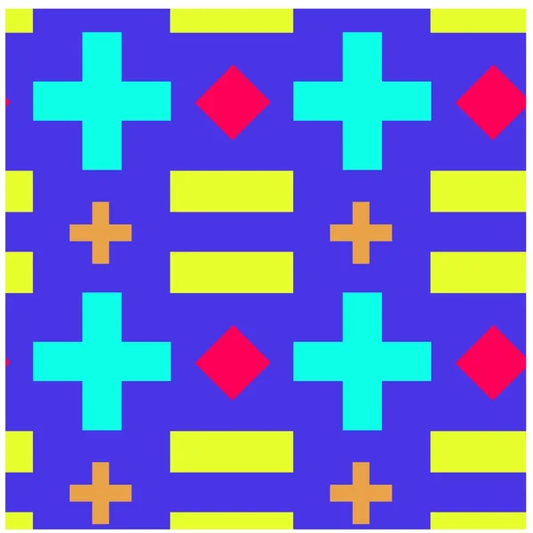 十字架と四角形のシームレス パターン — ストックベクタ