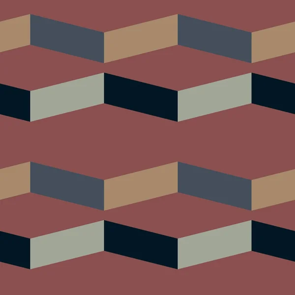 Abstracte schaduw blok horizontale naadloze patroon — Stockvector
