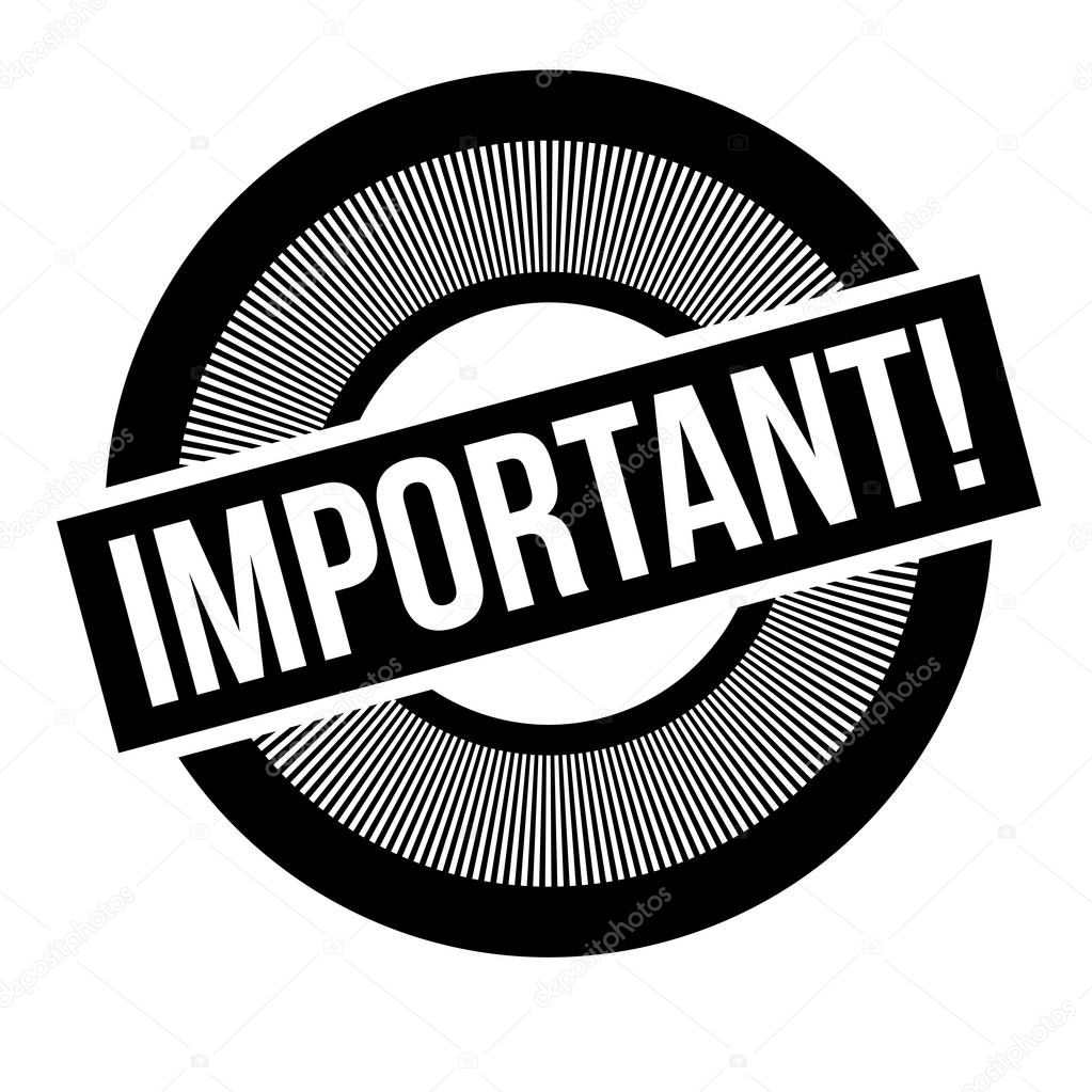 Important  typographic stamp. Typographic sign, badge or logo