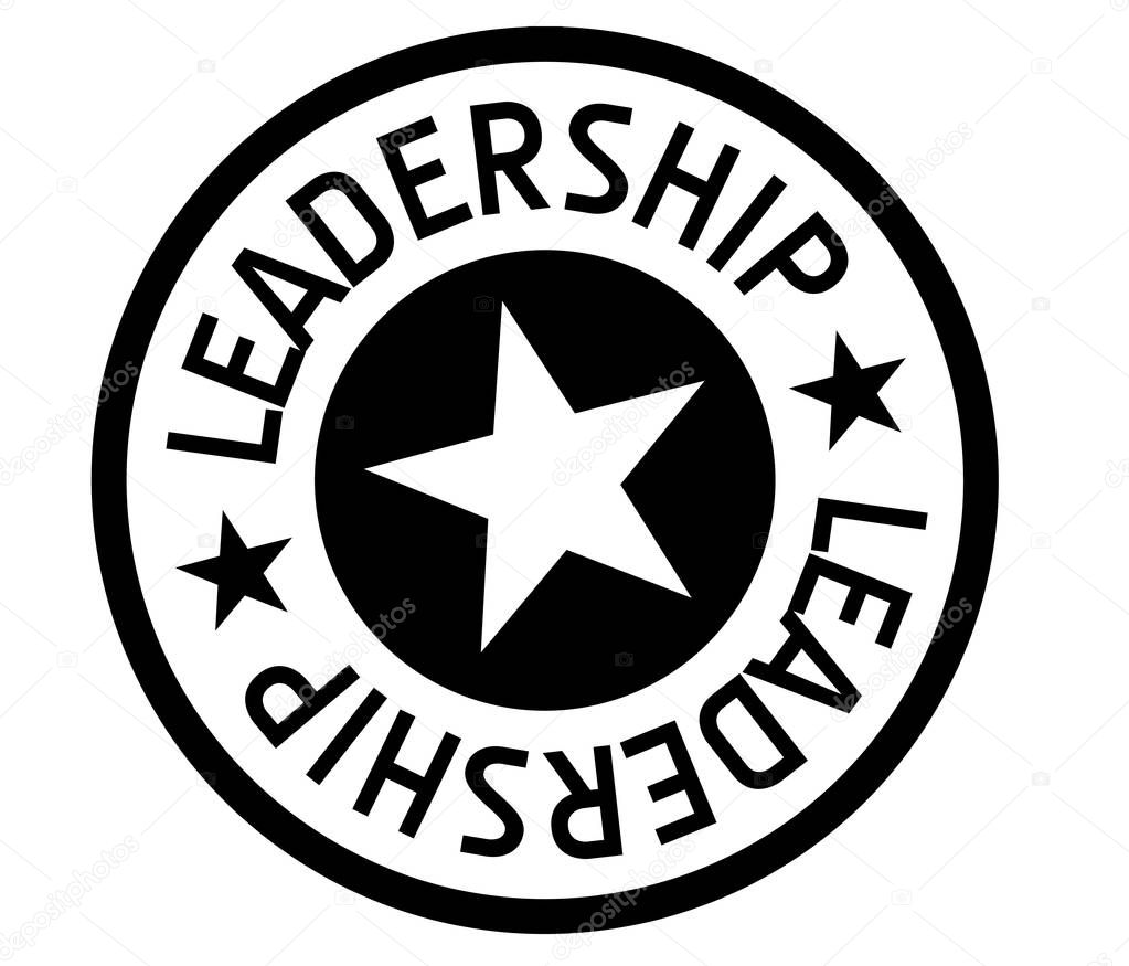 Leadership typographic stamp. Typographic sign, badge or logo