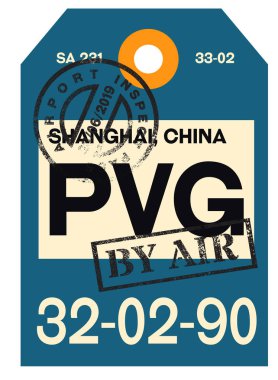 Havaalanı Bagaj etiketi Şanghay