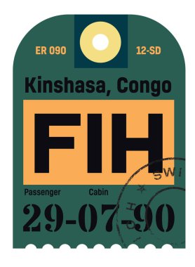 Kinshasa airport Bagaj etiketi