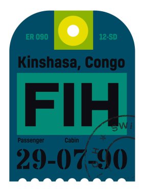Kinshasa airport Bagaj etiketi