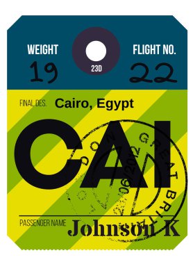 Cairo Havaalanı Bagaj etiketi