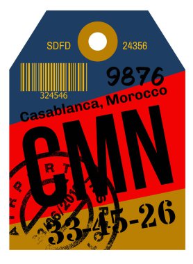 Casablanca Havaalanı Bagaj etiketi