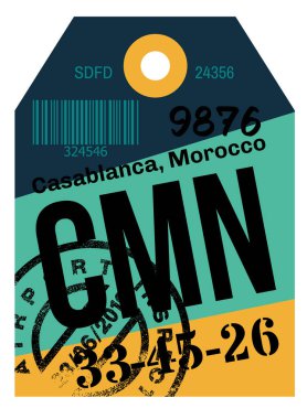 Casablanca Havaalanı Bagaj etiketi