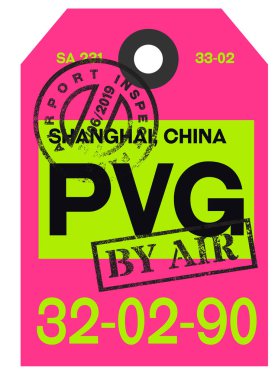 Havaalanı Bagaj etiketi Şanghay