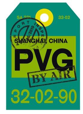 Havaalanı Bagaj etiketi Şanghay