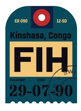 Kinshasa airport Bagaj etiketi