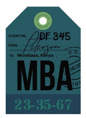 Mombassa Havaalanı Bagaj etiketi