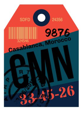 Casablanca Havaalanı Bagaj etiketi