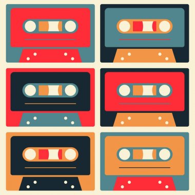 Retro kaset basit tasarım kümesi