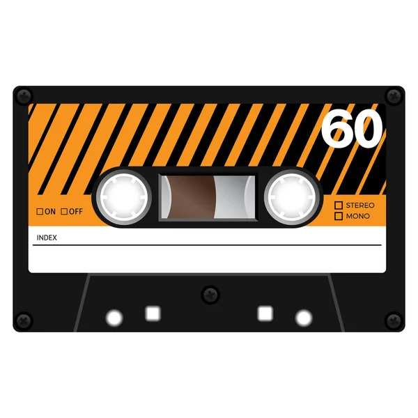 Cassete de áudio retrô — Vetor de Stock