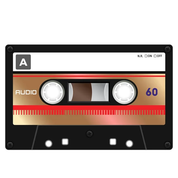 Plastic audio cassette tape — Stock Vector