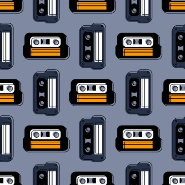 Retro kaset düzenli seamless modeli