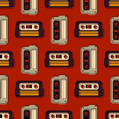 Retro kaset düzenli seamless modeli