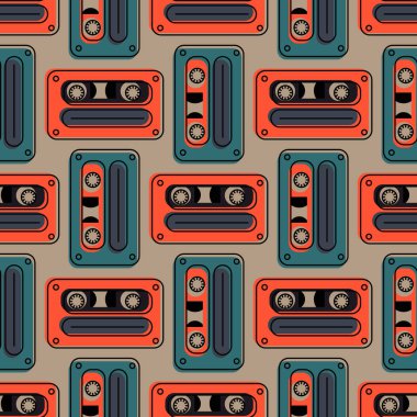 Kaset kaset retro seamless modeli