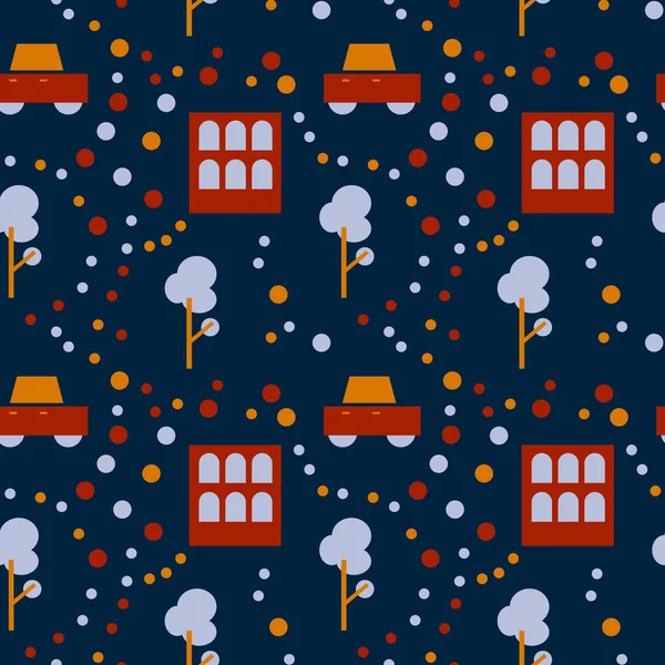 Neighborhood life seamless pattern