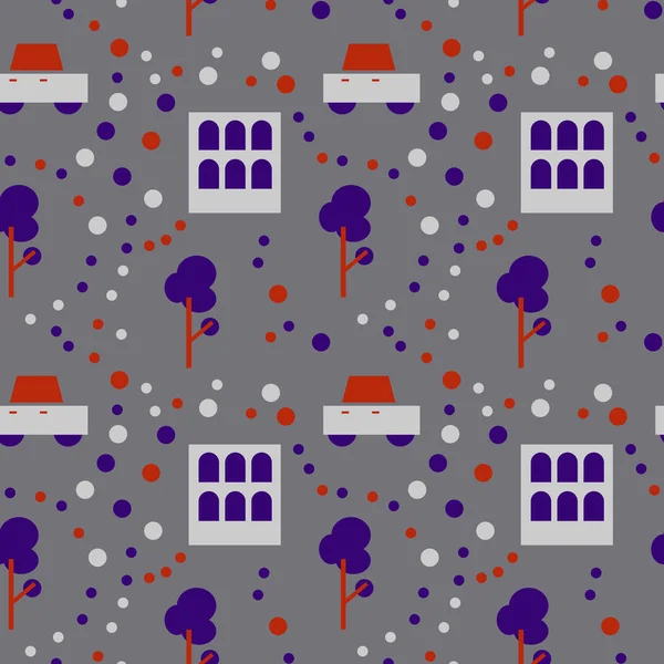 Neighborhood life seamless pattern