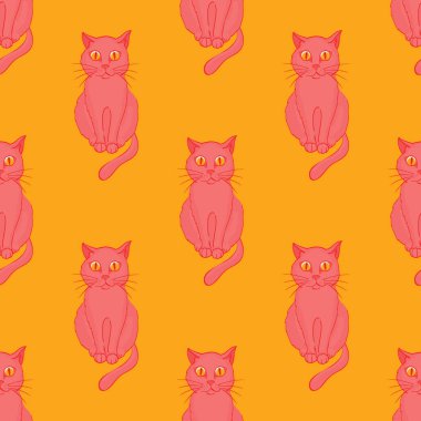 Serin kedi seamless modeli