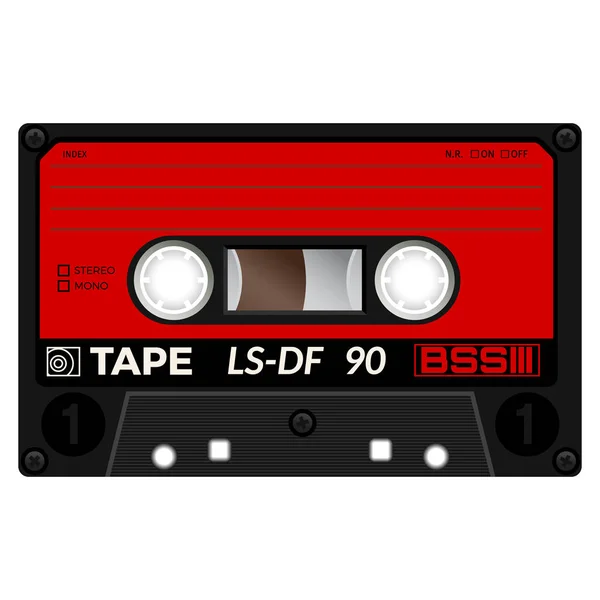 Vintage audio cassette design nastro — Vettoriale Stock