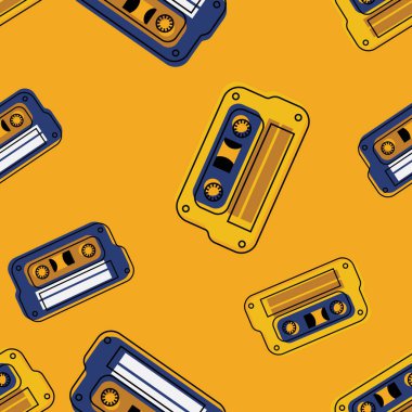 Vintage müzik kaset seamless modeli