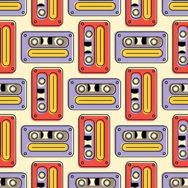 Kaset kaset retro seamless modeli
