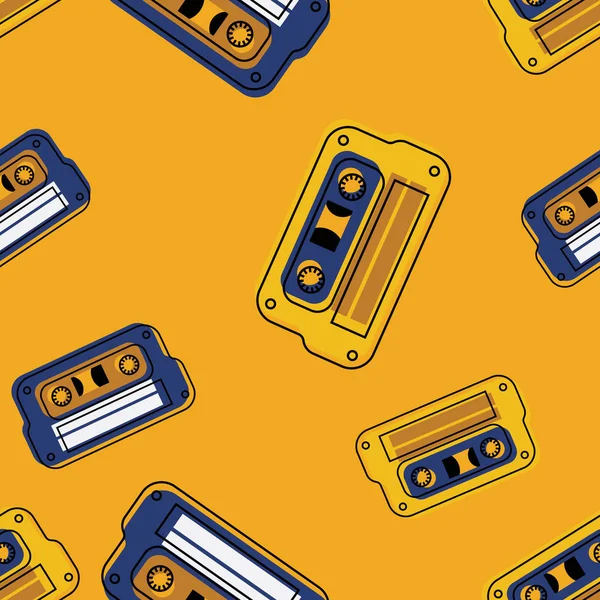 Vintage müzik kaset seamless modeli — Stok Vektör