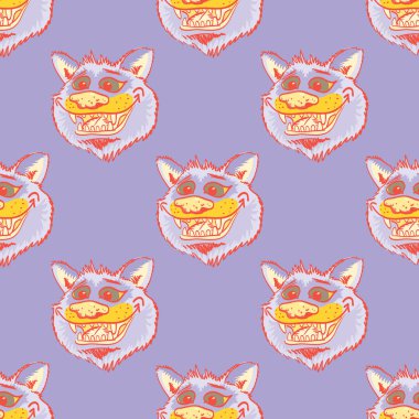 Funky kurt gülümseyen seamless modeli