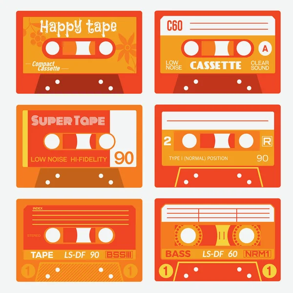 Old times audio cassettes — Stock Vector