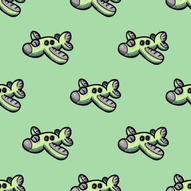 Funky uçak seamless modeli