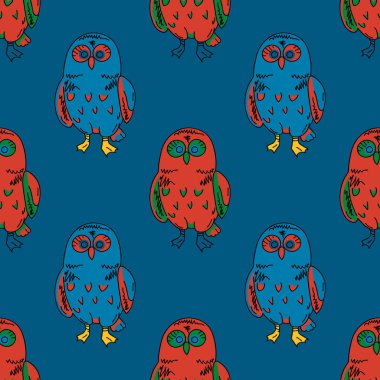 şirin baykuş seamless modeli