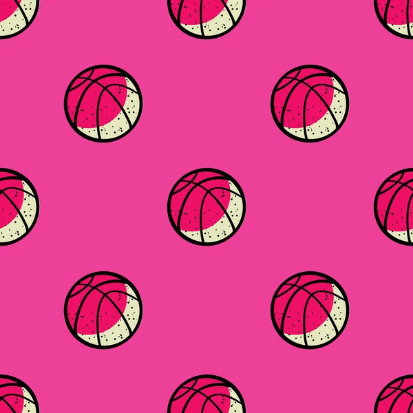 Basketball ball seamless pattern — Stock Vector