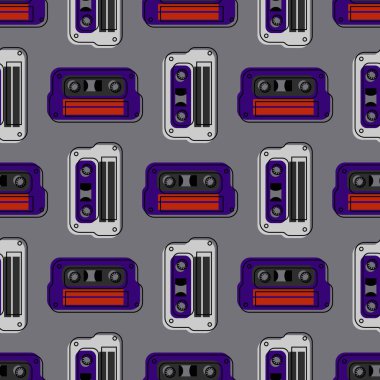 Retro kaset düzenli seamless modeli