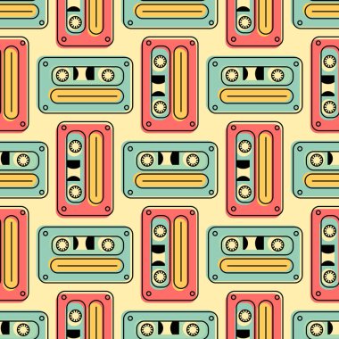 Kaset kaset retro seamless modeli