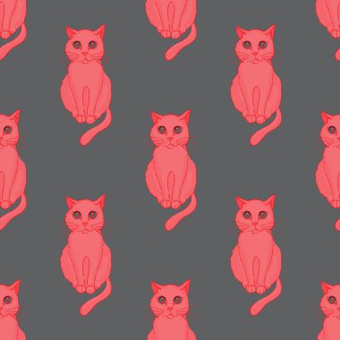 Serin kedi seamless modeli