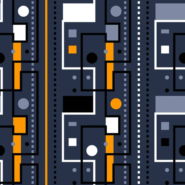 Streets and city lights seamless pattern