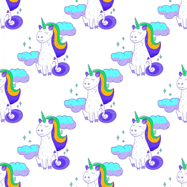 Fairytale unicorn seamless pattern — Stock Vector