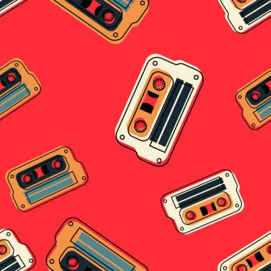 Vintage müzik kaset seamless modeli