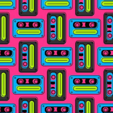 Kaset kaset retro seamless modeli