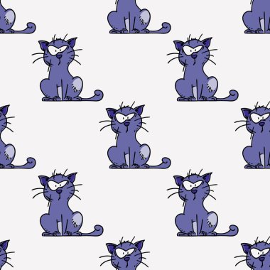 Şüpheli kedi seamless modeli