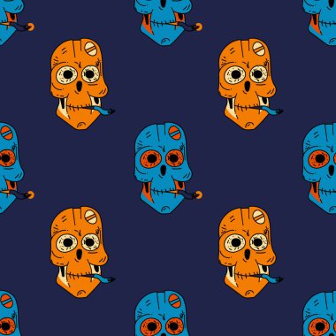 Sigara robot kafatası seamless modeli