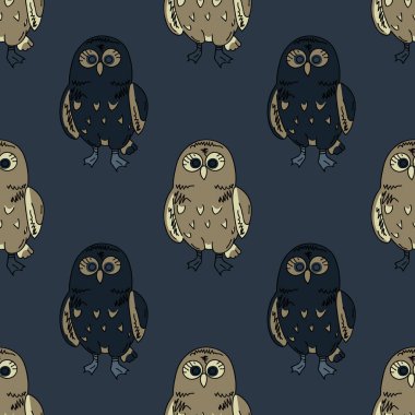 şirin baykuş seamless modeli