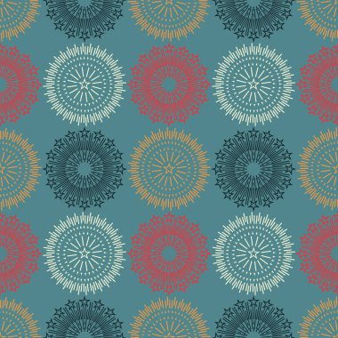 Yangın iş çiçek simetri seamless modeli