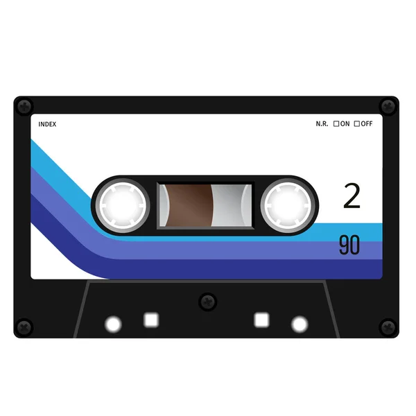 Plastic audio cassette tape — Stock Vector