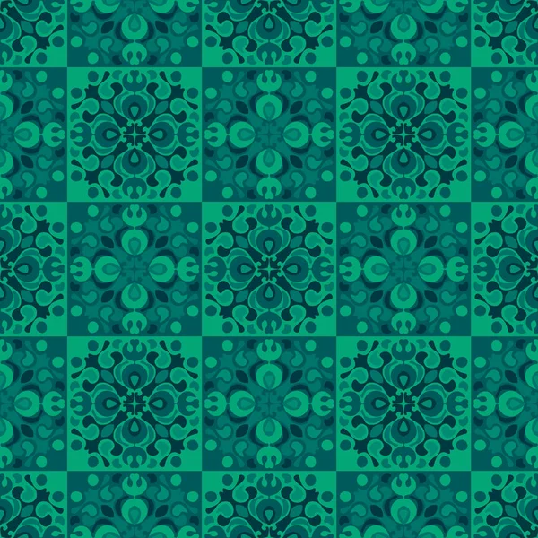 Azulejos geométricos detallados patrón sin costura — Vector de stock