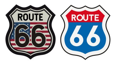 Route 66 klasik metal işareti.
