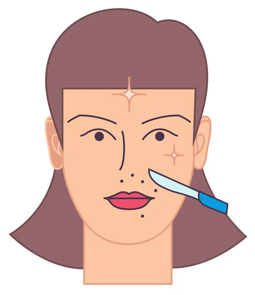 Dermaplaning procedure icon — Stock Vector