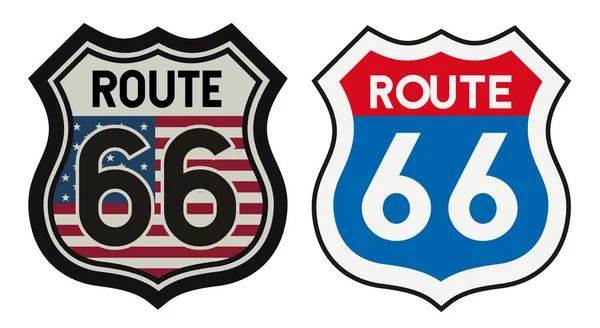 Route 66 Oldtimer-Schild — Stockvektor